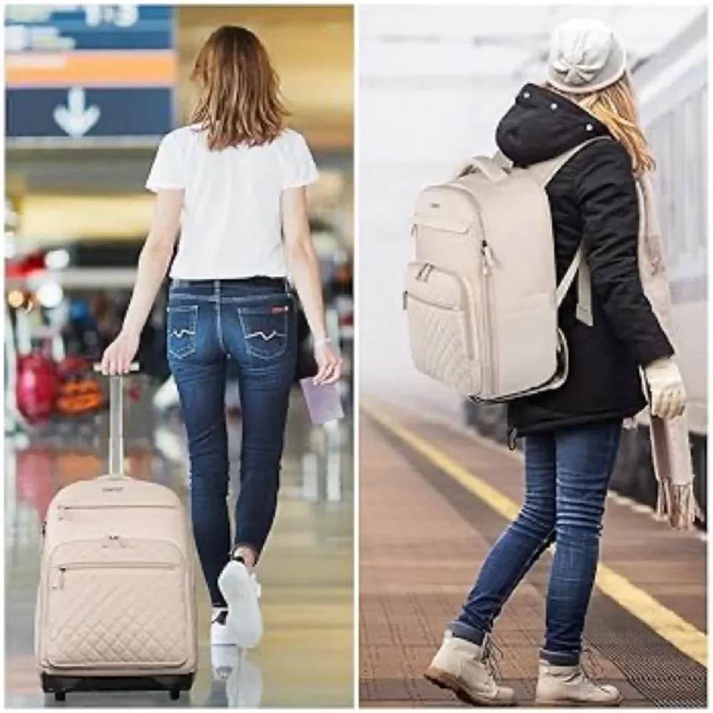 ZOMFELT Rolling Backpack for Women with Wheels 17 Inch Laptop Air Travel NWOT